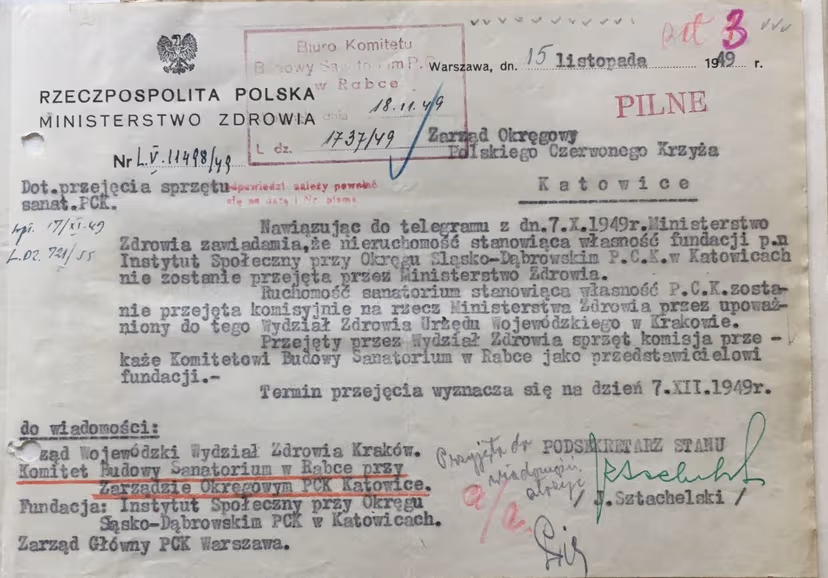 Przejecie sanatorium PCK w Rabce